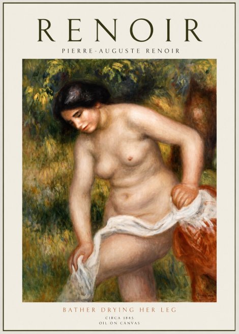 Renoir Bather Drying Her Leg No1 - Poszter