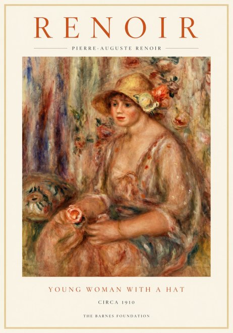 Renoir Young Woman with a Hat No1 - Poszter