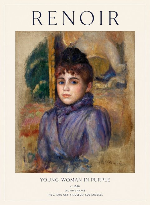 Renoir Young Woman in Purple No1 - Poszter