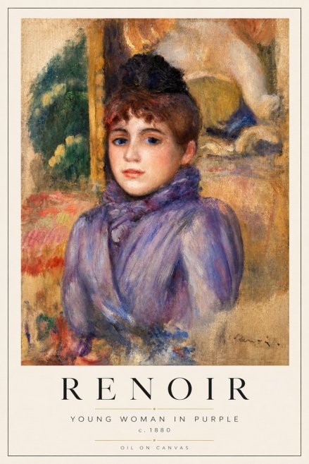 Renoir Young Woman in Purple No2 - Poszter
