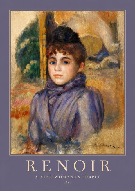 Renoir Young Woman in Purple No3 - Poszter