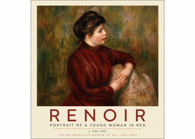Renoir Young Woman in Red No3 - Poszter