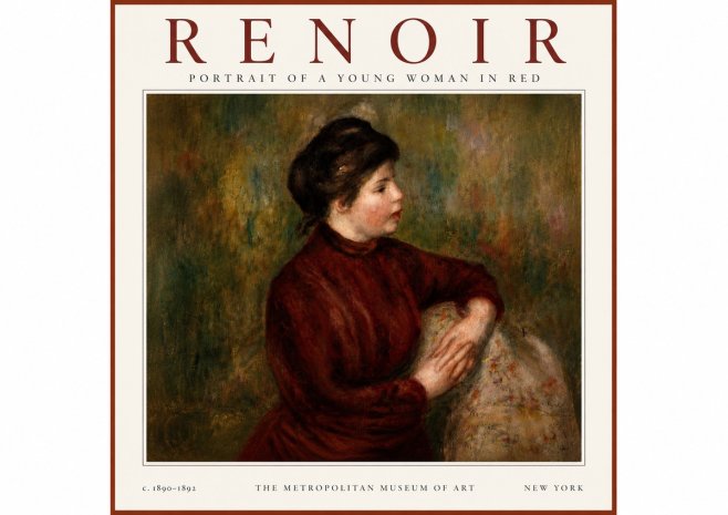 Renoir Young Woman in Red No4 - Poszter