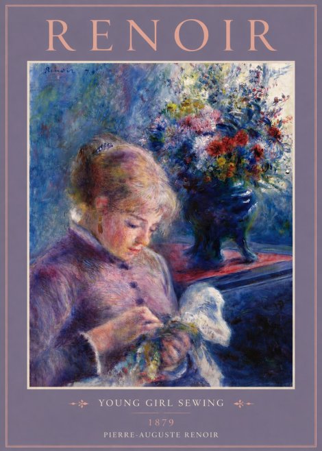 Renoir Young Girl Sewing No4 - Poszter