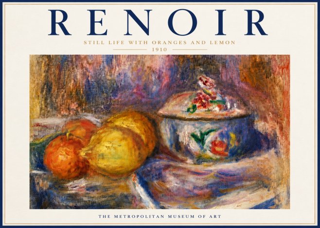 Renoir Still Life with Oranges and Lemon No6 - Poszter