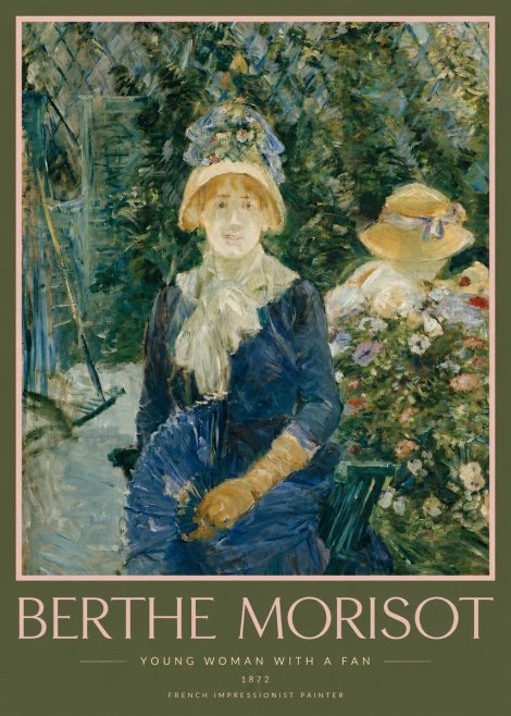Berthe Morisot Young Woman with a Fan I No2 - Poszter