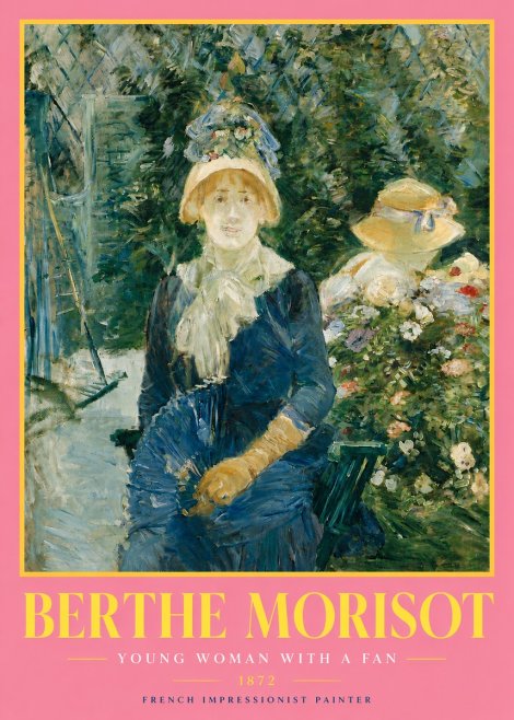 Berthe Morisot Young Woman with a Fan I No4 - Poszter