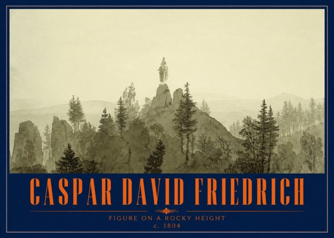 Caspar David Friedrich Figure on a Rocky Height No2 - Poszter