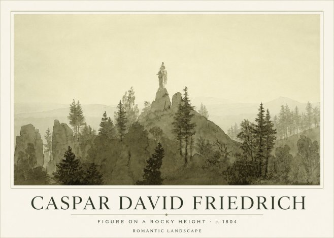 Caspar David Friedrich Figure on a Rocky Height No3 - Poszter