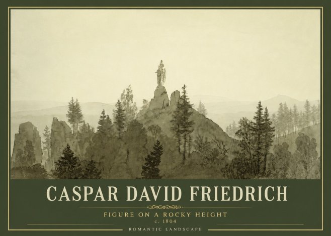 Caspar David Friedrich Figure on a Rocky Height No4 - Poszter