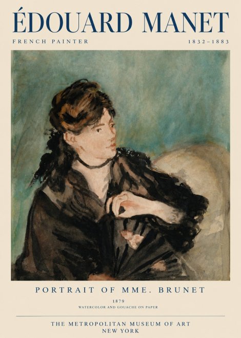 Édouard Manet Portrait of Mme. Brunet No4 - Poszter