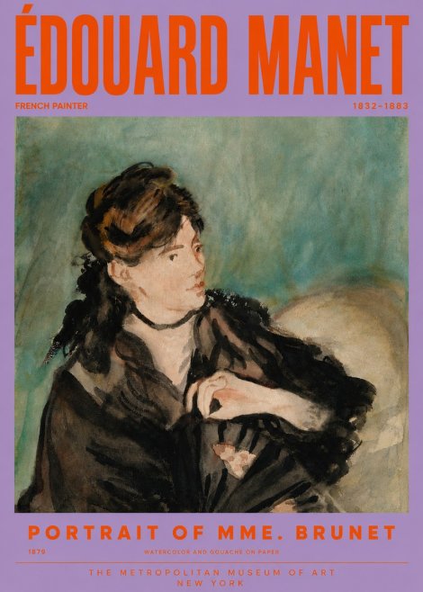 Édouard Manet Portrait of Mme. Brunet No6 - Poszter