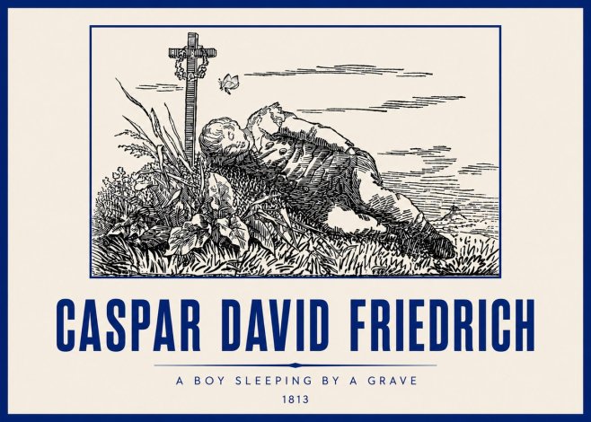 Caspar David Friedrich A Boy Sleeping by a Grave No6 - Poszter
