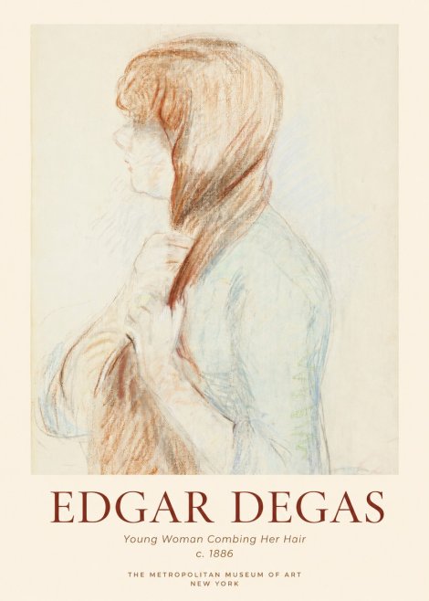 Edgar Degas Young Woman Combing Her Hair No1 - Poszter