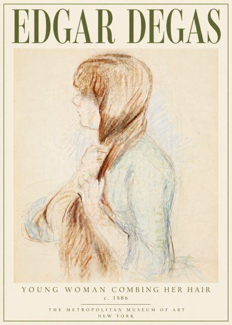 Edgar Degas Young Woman Combing Her Hair No4 - Poszter