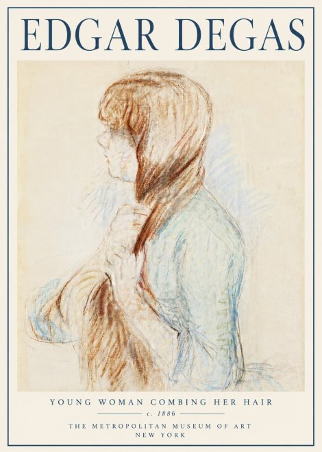 Edgar Degas Young Woman Combing Her Hair No6 - Poszter