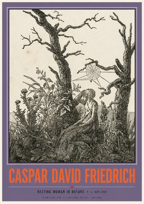 Caspar David Friedrich Resting Woman in Nature No2 - Poszter