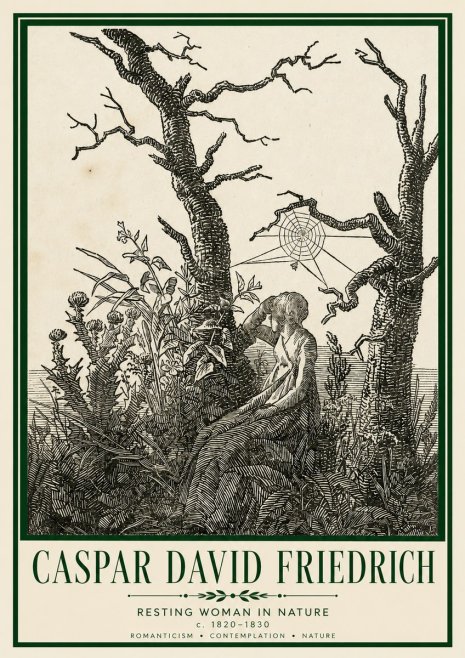 Caspar David Friedrich Resting Woman in Nature No3 - Poszter