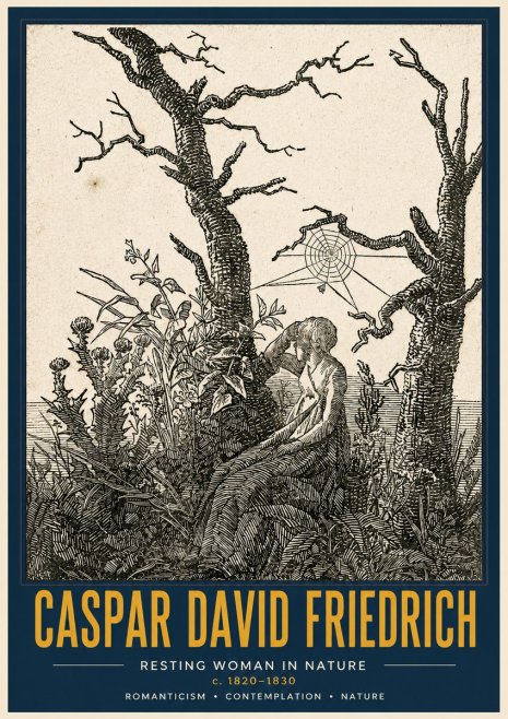 Caspar David Friedrich Resting Woman in Nature No4 - Poszter