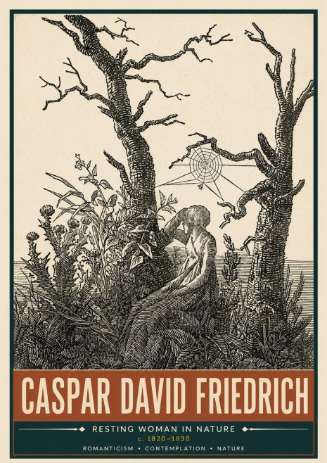 Caspar David Friedrich Resting Woman in Nature No5 - Poszter