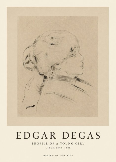 Edgar Degas Profile of a Young Girl No1 - Poszter