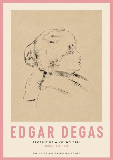 Edgar Degas Profile of a Young Girl No3 - Poszter