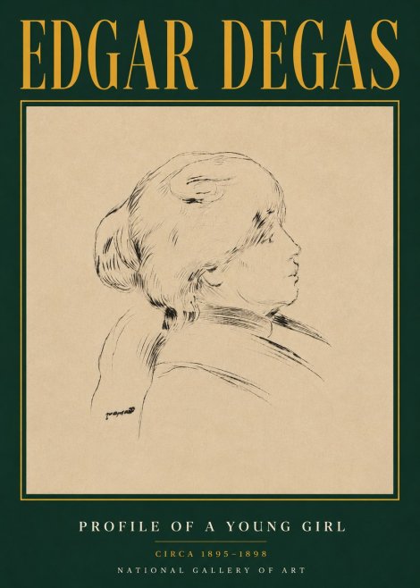 Edgar Degas Profile of a Young Girl No4 - Poszter