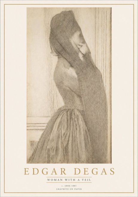 Edgar Degas Woman with a Veil No1 - Poszter