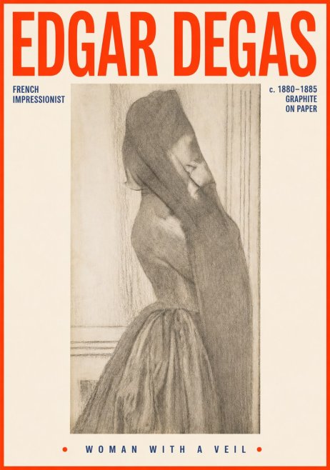 Edgar Degas Woman with a Veil No4 - Poszter