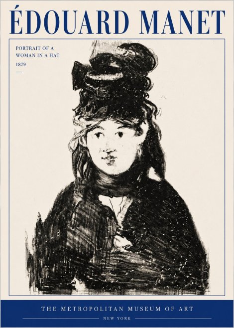 Édouard Manet Portrait of a Woman in a Hat No4 - Poszter