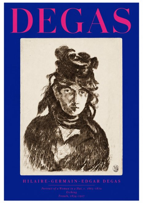Edgar Degas Portrait of a Woman in a Hat No2 - Poszter