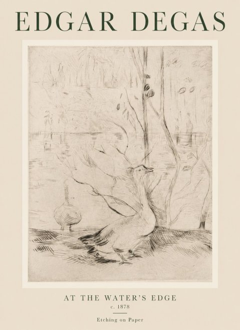 Edgar Degas At the Water's Edge No1 - Poszter