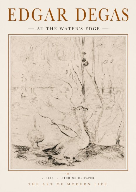 Edgar Degas At the Water's Edge No5 - Poszter