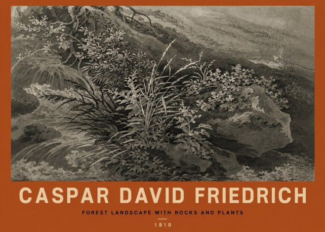 Caspar David Friedrich Forest Landscape with Rocks and Plants No2 - Poszter