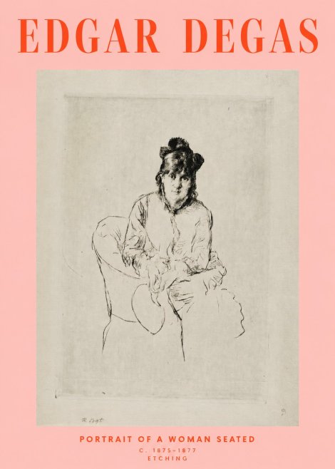 Edgar Degas Portrait of a Woman Seated No2 - Poszter