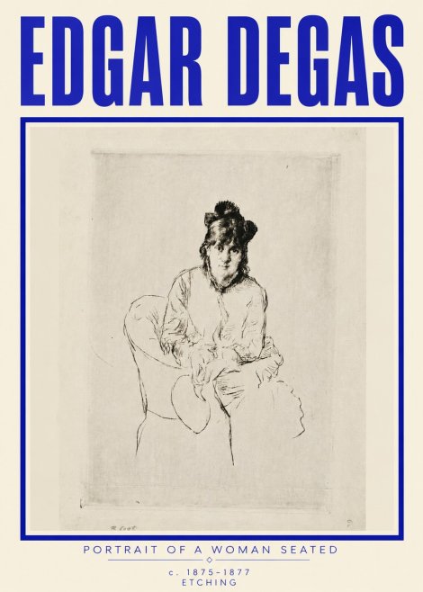 Edgar Degas Portrait of a Woman Seated No4 - Poszter