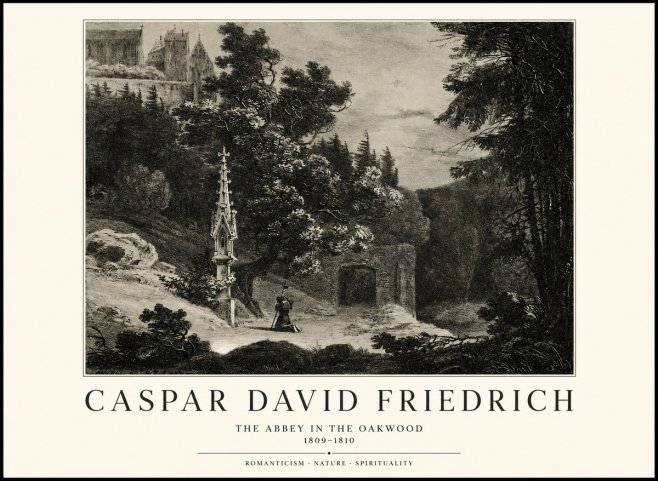 Caspar David Friedrich The Abbey in the Oakwood No1 - Poszter