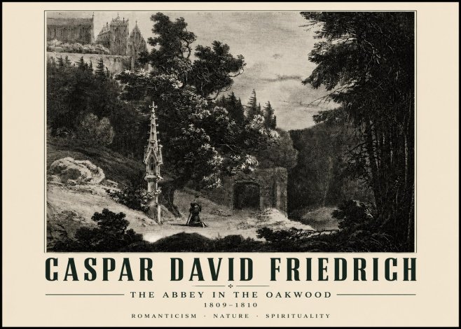 Caspar David Friedrich The Abbey in the Oakwood No4 - Poszter