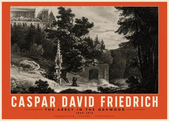 Caspar David Friedrich The Abbey in the Oakwood No6 - Poszter