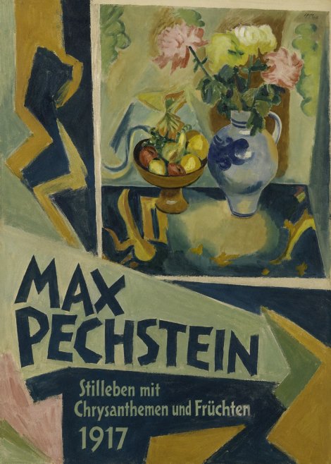 Max Pechstein Stilleben Mit Chrysanthemen Und Früchten No3 - Poszter