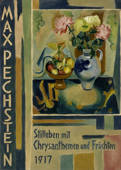 Max Pechstein Stilleben Mit Chrysanthemen Und Früchten No4 - Poszter