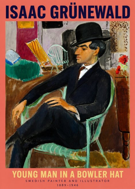 Isaac Grünewald Young Man in a Bowler Hat No2 - Poszter