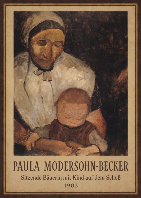 Paula Modersohn-Becker Sitzende Bäuerin Mit Kind Auf Dem Schoß No1 - Poszter