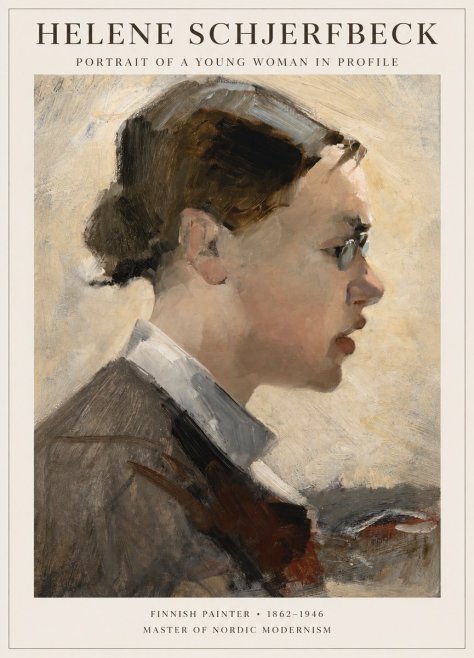 Helene Schjerfbeck Portrait of a Young Woman in Profile No1 - Poszter