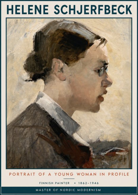 Helene Schjerfbeck Portrait of a Young Woman in Profile No3 - Poszter