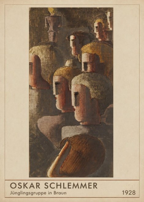 Oskar Schlemmer Jünglingsgruppe in Braun No1 - Poszter