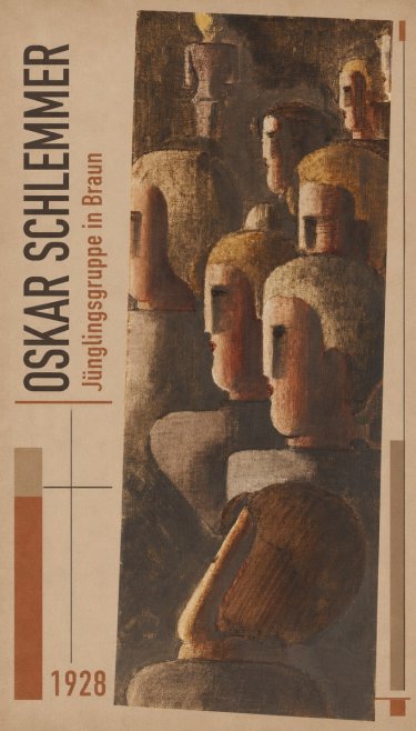 Oskar Schlemmer Jünglingsgruppe in Braun No2 - Poszter