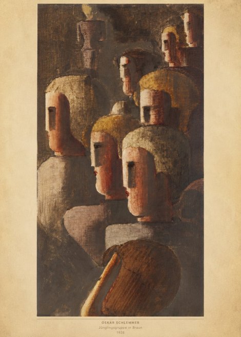 Oskar Schlemmer Jünglingsgruppe in Braun No4 - Poszter