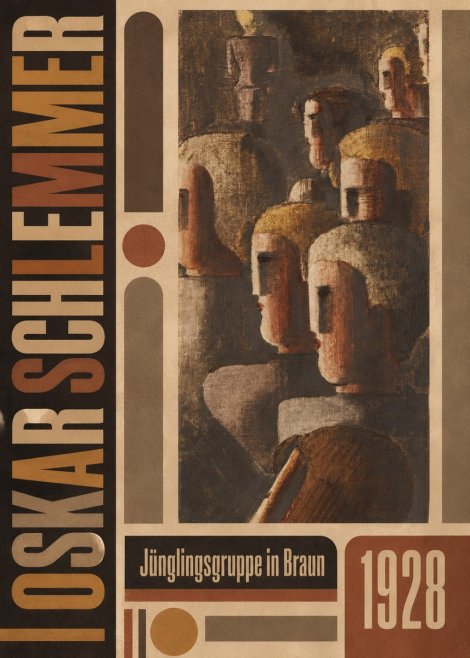 Oskar Schlemmer Jünglingsgruppe in Braun No5 - Poszter