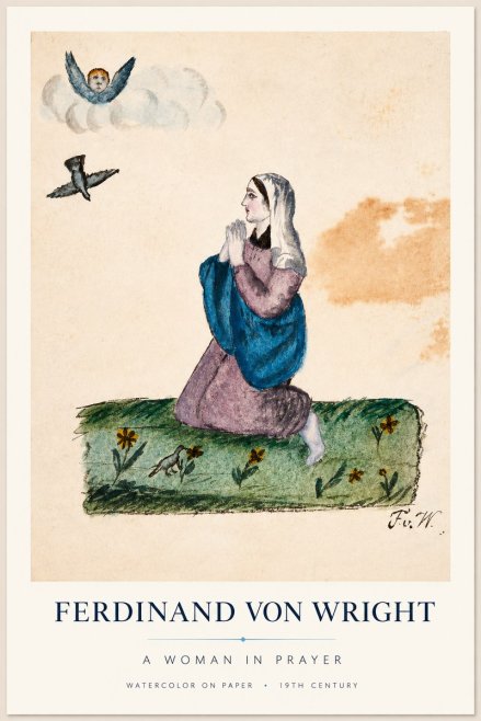 Ferdinand von Wright A Woman in Prayer No1 - Poszter